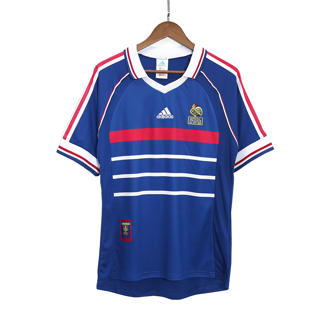 Retro 1998 France Home Soccer Jersey - Soccerdeal