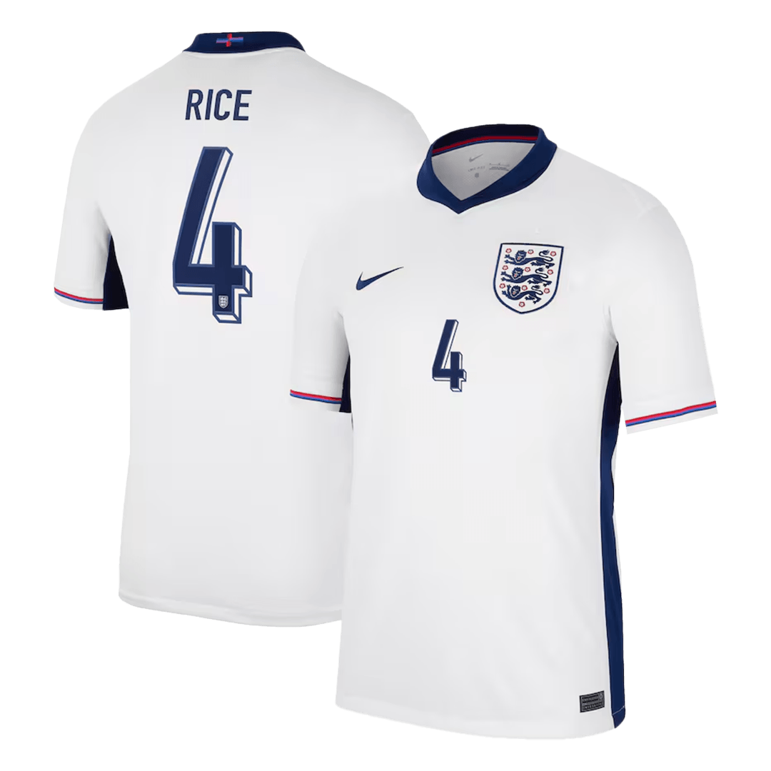 RICE #4 England Home Soccer Jersey Euro - Soccerdeal