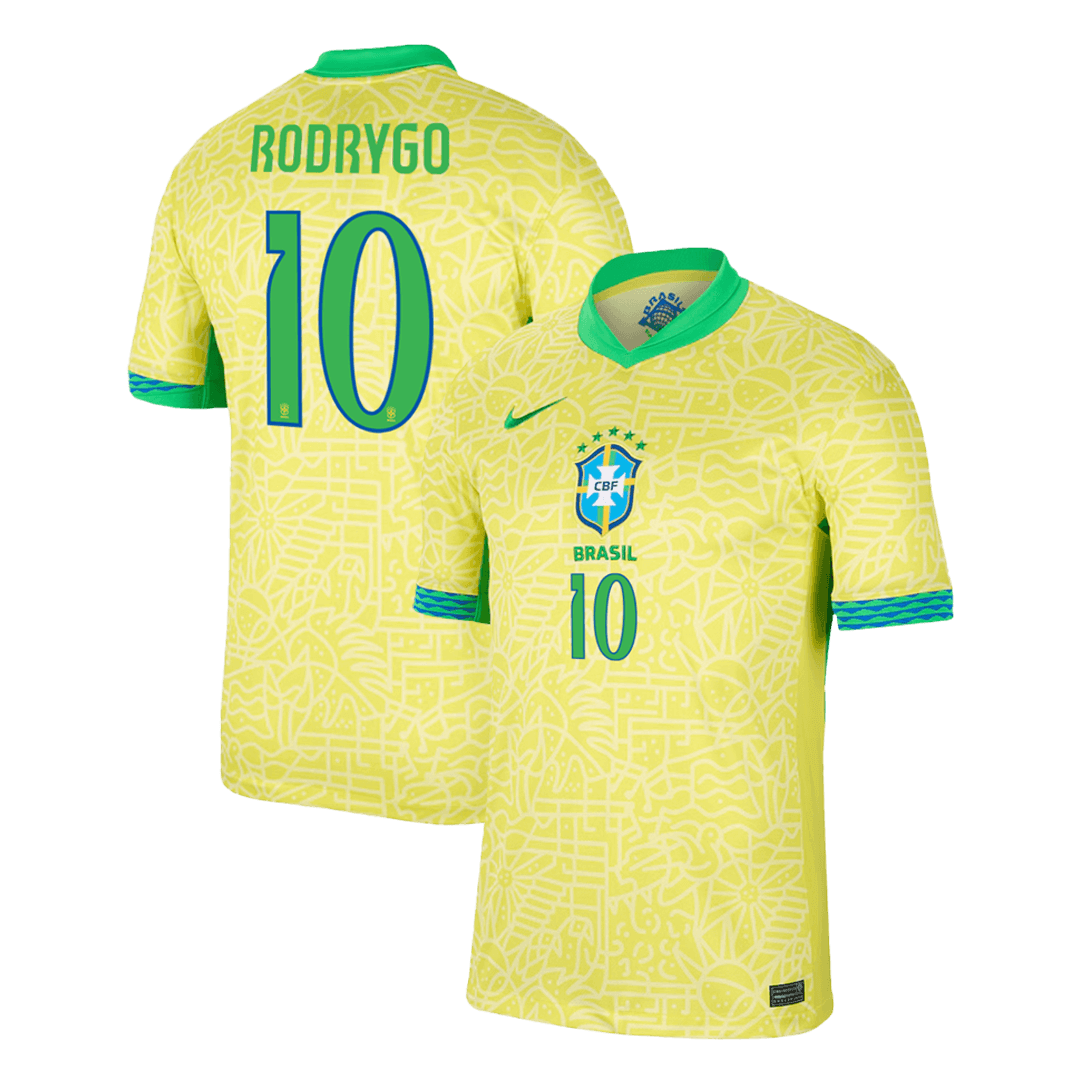 RODRYGO #10 Brazil Home Soccer Jersey Copa America - Soccerdeal