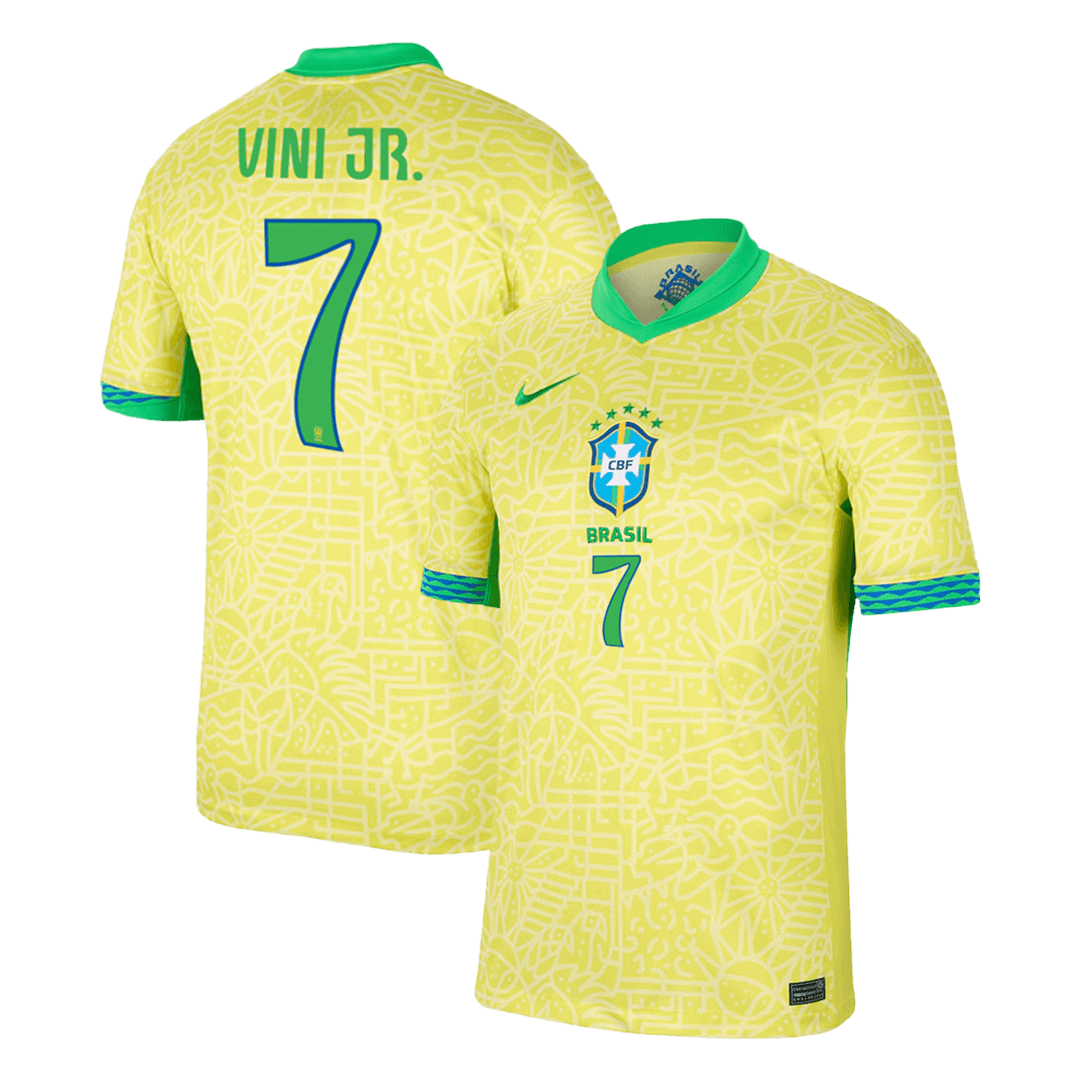VINI JR. #7 Brazil Home Soccer Jersey Copa America - Soccerdeal