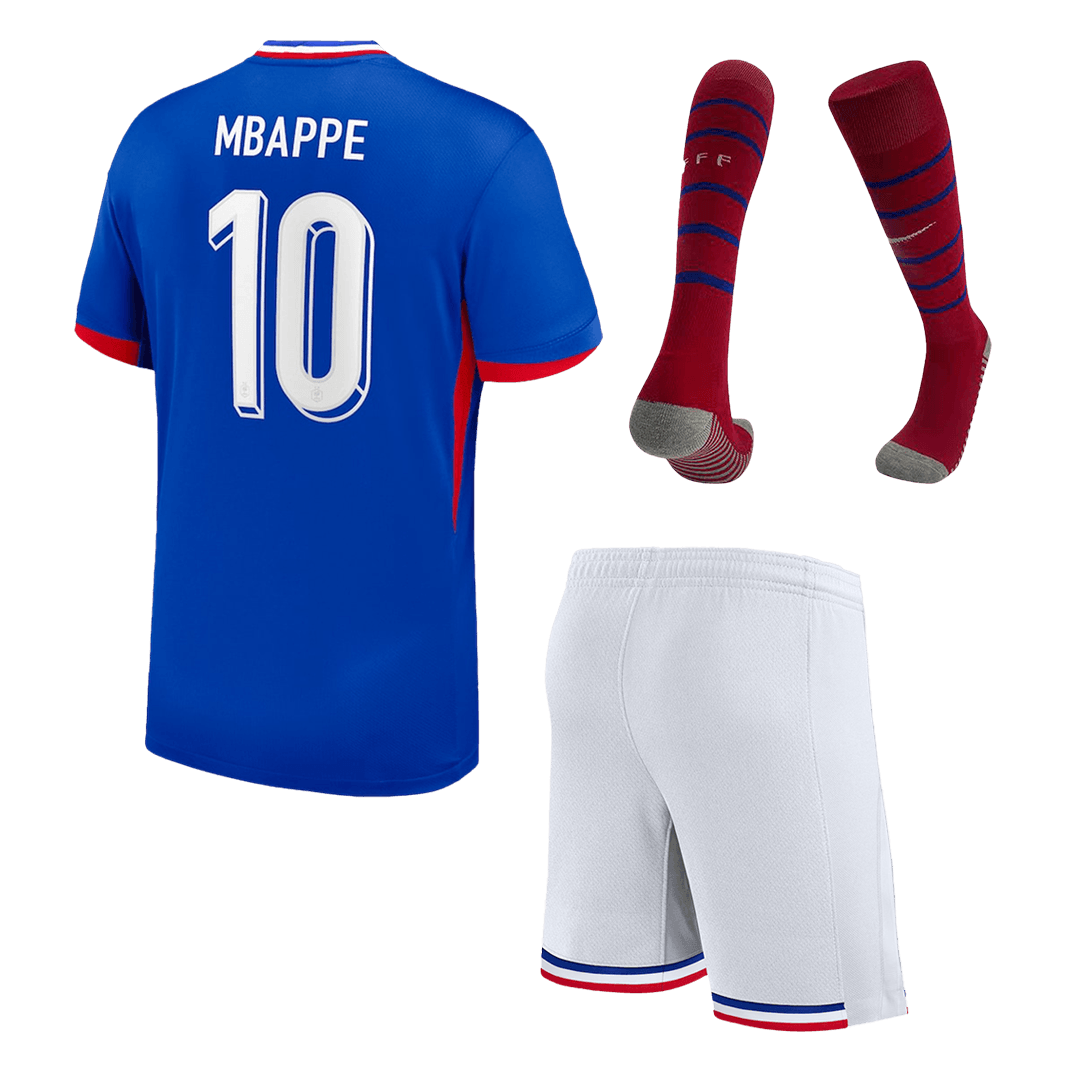 Kid's MBAPPE #10 France Home Soccer Jersey Kit(Jersey+Shorts+Socks) Euro - Soccerdeal