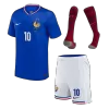 Kid's MBAPPE #10 France Home Soccer Jersey Kit(Jersey+Shorts+Socks) Euro 2024 - Soccerdeal