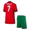 Kid's RONALDO #7 Portugal Home Soccer Jersey Kit(Jersey+Shorts) Euro 2024 - Soccerdeal