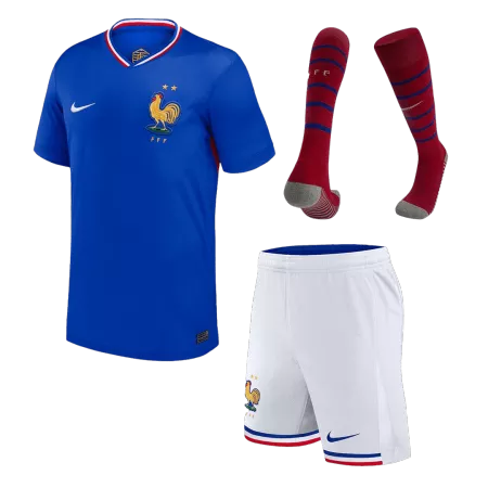 Kid's France Home Soccer Jersey Kit(Jersey+Shorts+Socks) Euro 2024 - soccerdeal