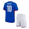 Kid's MBAPPE #10 France Home Soccer Jersey Kit(Jersey+Shorts) Euro 2024 - Soccerdeal