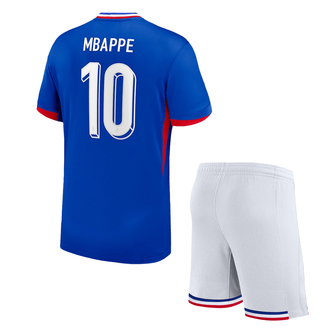 Kid's MBAPPE #10 France Home Soccer Jersey Kit(Jersey+Shorts) Euro - Soccerdeal