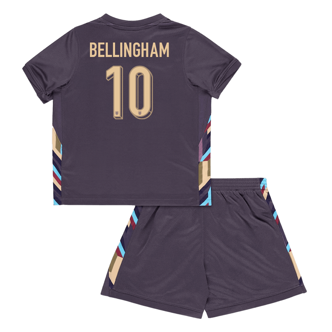 Kid's BELLINGHAM #10 England Away Soccer Jersey Kit(Jersey+Shorts) Euro - Soccerdeal