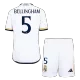 Kid's BELLINGHAM #5 Real Madrid Home Soccer Jersey Kit(Jersey+Shorts) 2023/24 - soccerdeal