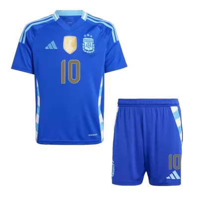 Kid's MESSI #10 Argentina Away Soccer Jersey Kit(Jersey+Shorts) 2024 - Soccerdeal