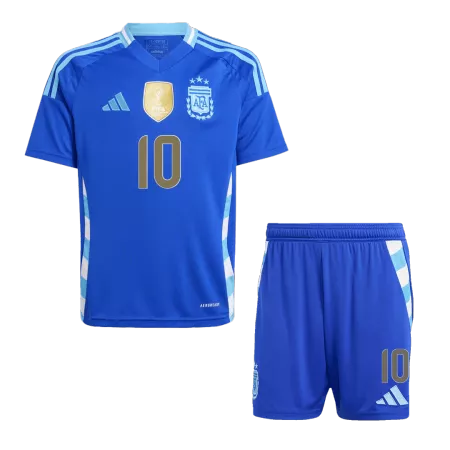 Kid's MESSI #10 Argentina Away Soccer Jersey Kit(Jersey+Shorts) Copa America 2024 - soccerdeal