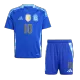 Kid's MESSI #10 Argentina Away Soccer Jersey Kit(Jersey+Shorts) Copa America 2024 - Soccerdeal