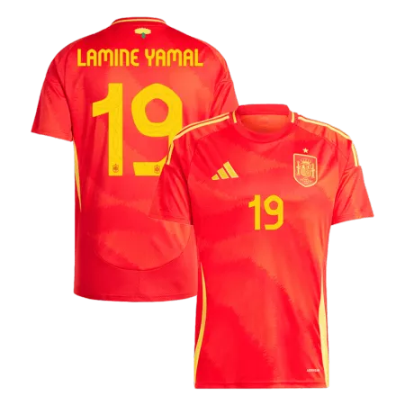 LAMINE YAMAL #19 Spain Home Soccer Jersey Euro 2024 - soccerdeal