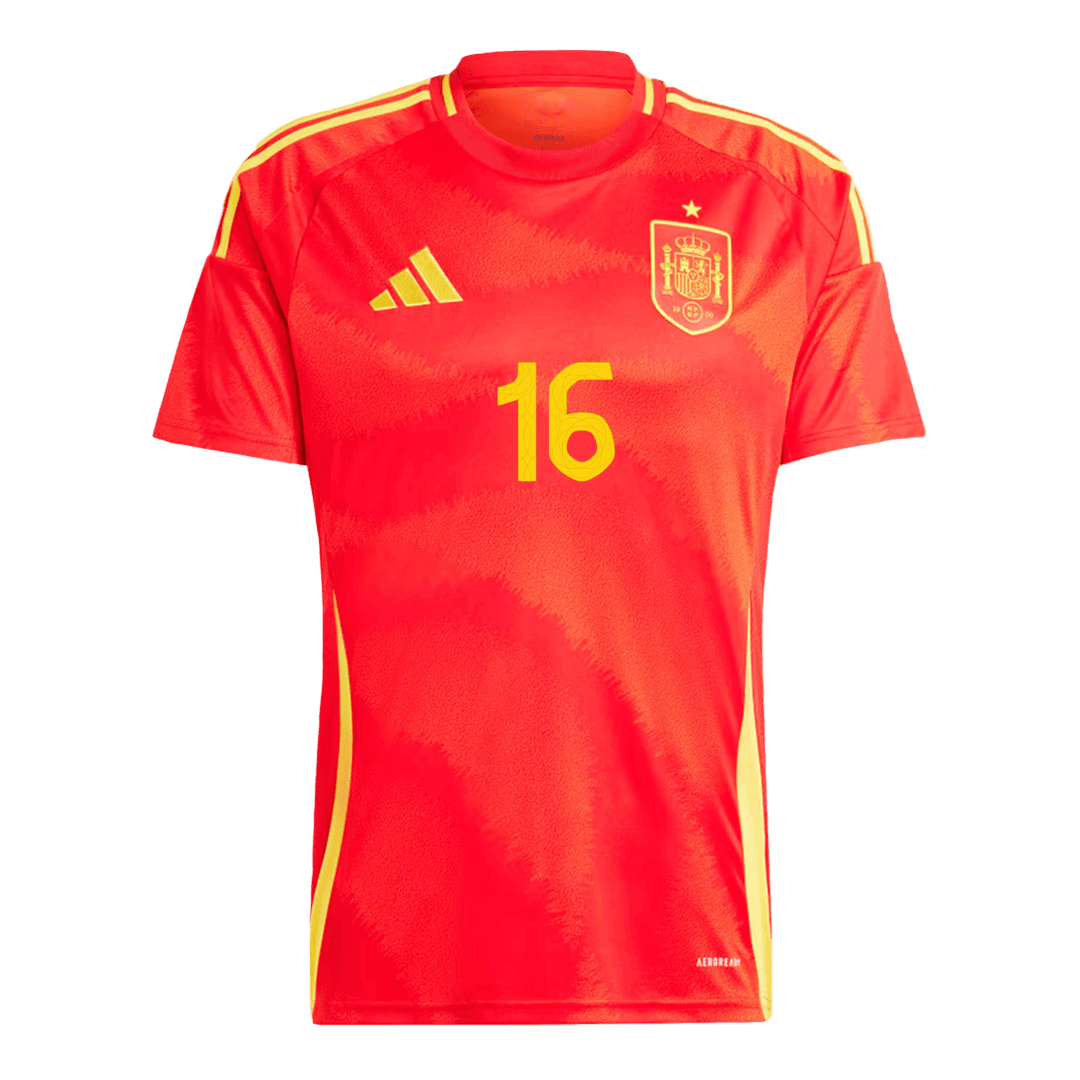 RODRIGO #16 Spain Home Soccer Jersey Euro - Soccerdeal
