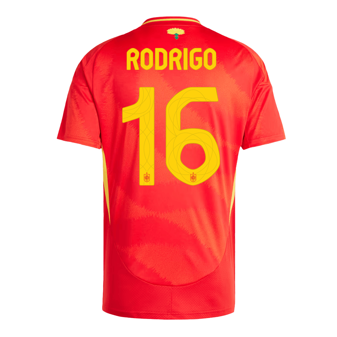 RODRIGO #16 Spain Home Soccer Jersey Euro - Soccerdeal