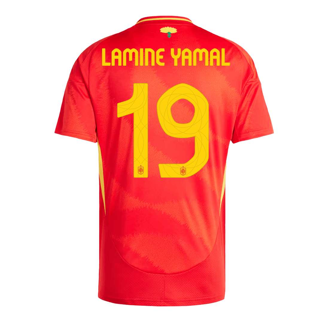 LAMINE YAMAL #19 Spain Home Soccer Jersey Euro - Soccerdeal
