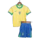 Kid's Brazil Home Soccer Jersey Kit(Jersey+Shorts) Copa America 2024 - soccerdeal