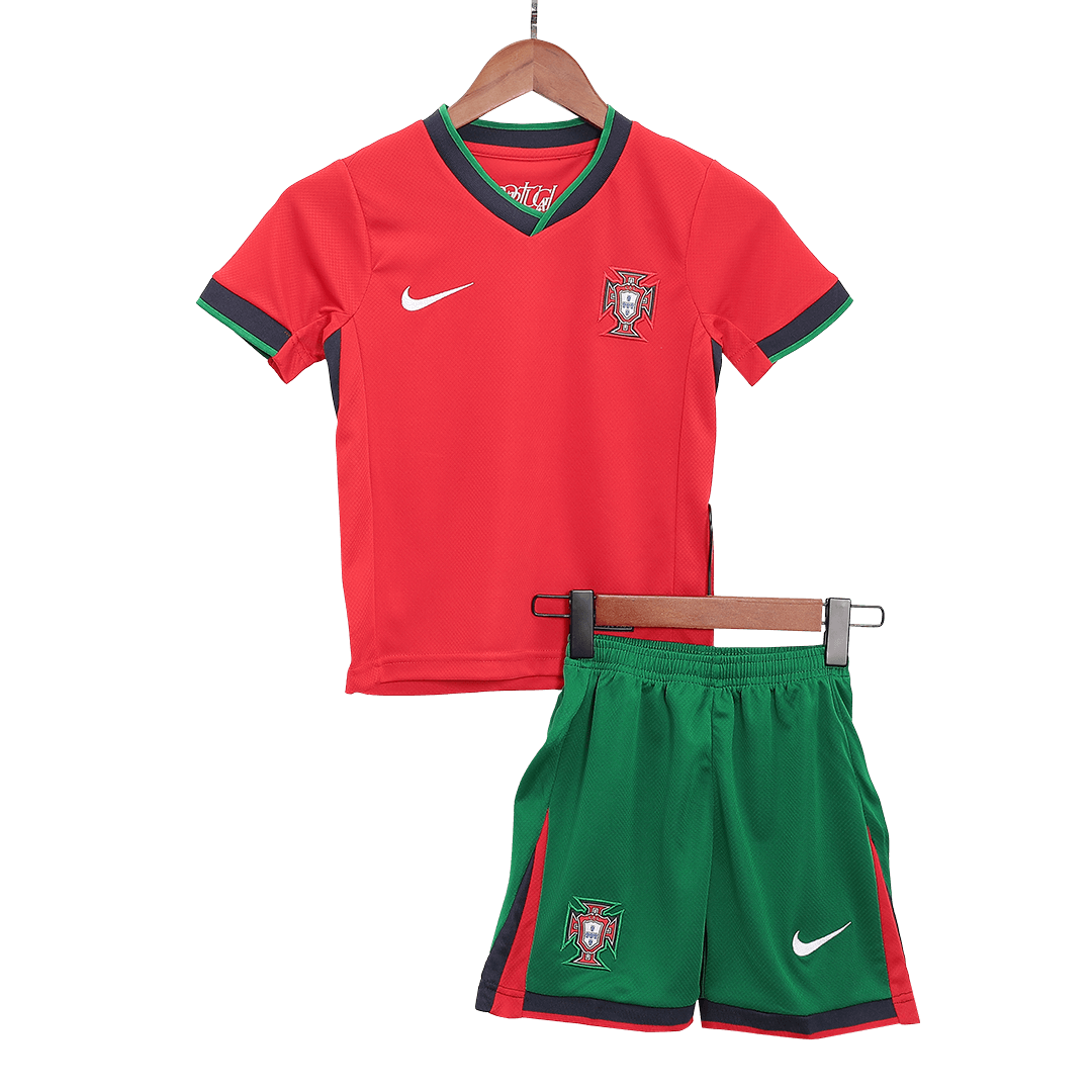 Kid's Portugal Home Soccer Jersey Kit(Jersey+Shorts) Euro - Soccerdeal