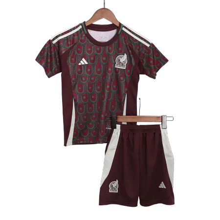 Kid's Mexico Home Soccer Jersey Kit(Jersey+Shorts) Copa America 2024 - soccerdeal