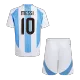 Kid's MESSI #10 Argentina Home Soccer Jersey Kit(Jersey+Shorts) 2024 - Soccerdeal