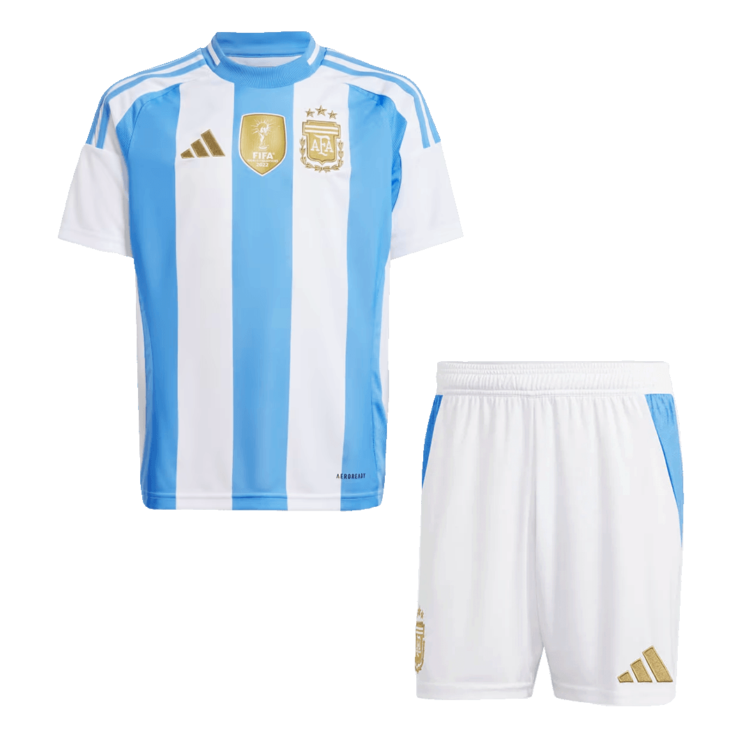 Kid's Argentina Home Soccer Jersey Kit(Jersey+Shorts) - Soccerdeal