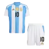 Kid's MESSI #10 Argentina Home Soccer Jersey Kit(Jersey+Shorts) 2024 - Soccerdeal