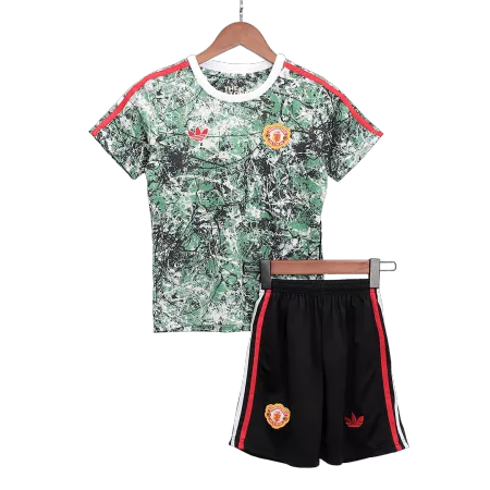 Kid's Manchester United x Stone Roses Soccer Jersey Kit(Jersey+Shorts) 2023/24 - Soccerdeal