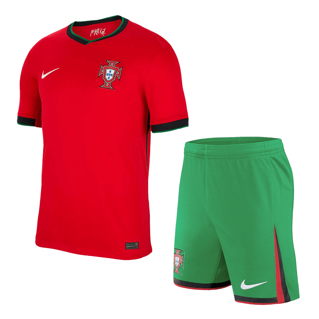 Portugal Home Soccer Jersey Kit(Jersey+Shorts) Euro - Soccerdeal