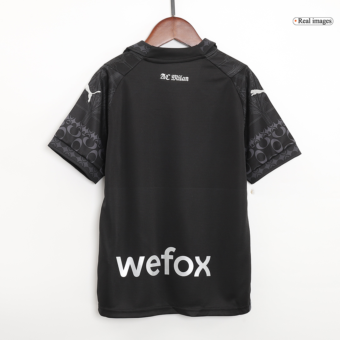 Kid's AC Milan x Pleasures Fourth Away Soccer Jersey Kit(Jersey+Shorts) 2023/24 - Soccerdeal