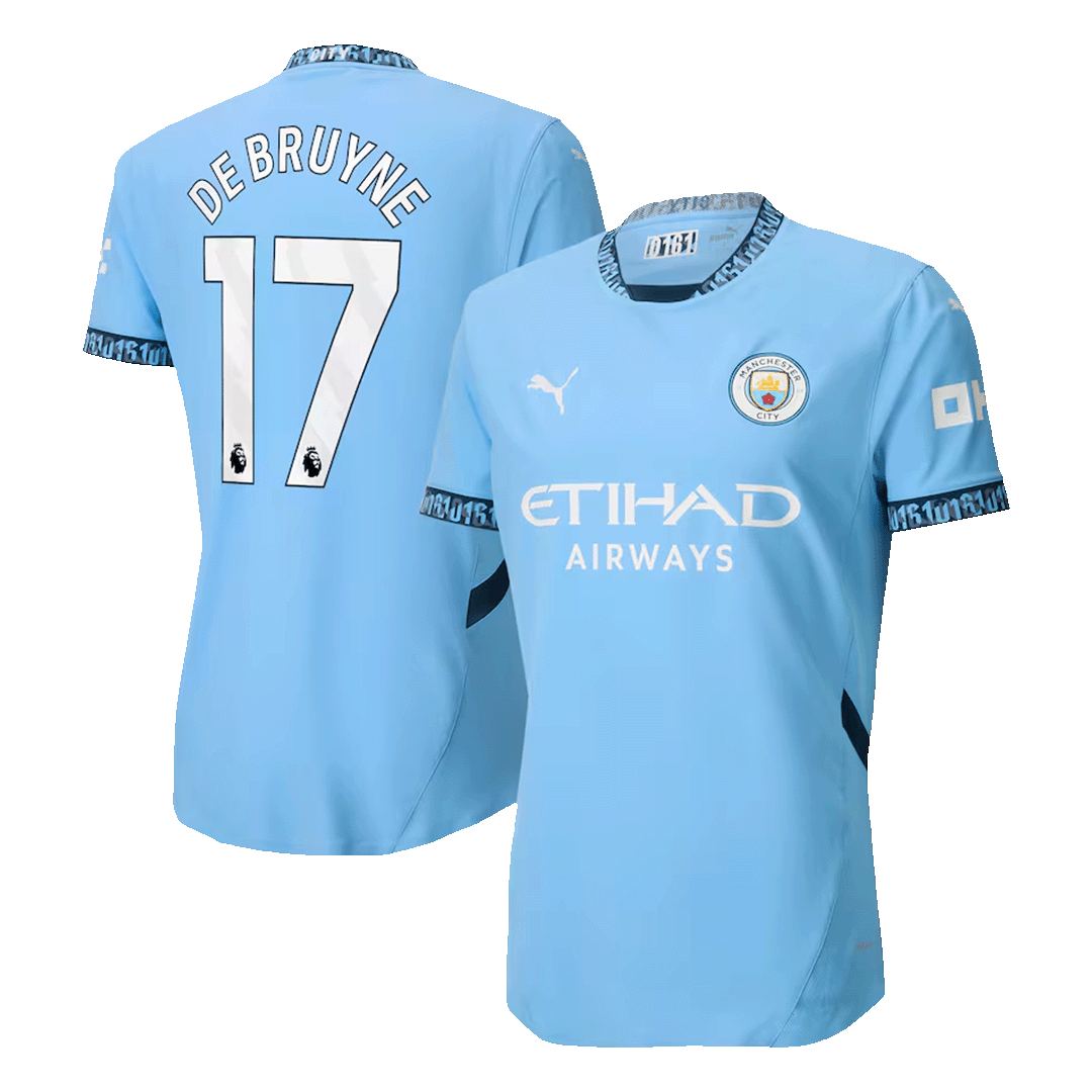 DE BRUYNE #17 Manchester City Home Soccer Jersey Player Version - Soccerdeal