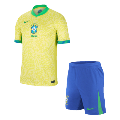 Brazil Home Soccer Jersey Kit(Jersey+Shorts) 2024 - Soccerdeal