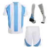 Kid's Argentina Home Soccer Jersey Kit(Jersey+Shorts+Socks) Copa America 2024 - Soccerdeal