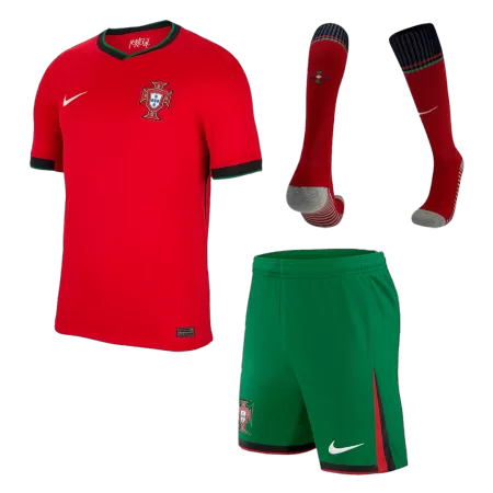 Portugal Home Soccer Jersey Kit(Jersey+Shorts+Socks) Euro 2024 - Soccerdeal
