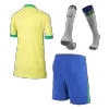 Kid's Brazil Home Soccer Jersey Kit(Jersey+Shorts+Socks) Copa America 2024 - Soccerdeal