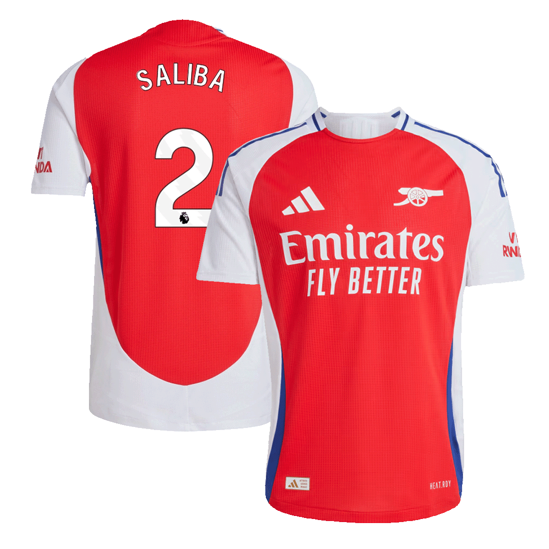 SALIBA #2 Arsenal Home Soccer Jersey Player Version - Soccerdeal