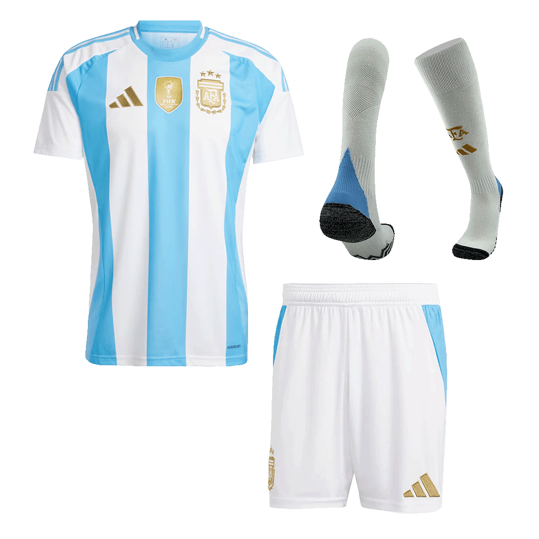 Argentina Home Soccer Jersey Kit(Jersey+Shorts+Socks) - Soccerdeal