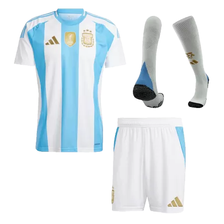 Argentina Home Soccer Jersey Kit(Jersey+Shorts+Socks) 2024 - Soccerdeal
