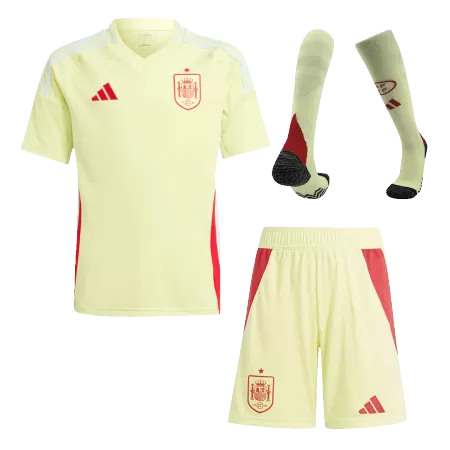 Kid's Spain Away Soccer Jersey Kit(Jersey+Shorts+Socks) Euro 2024 - Soccerdeal