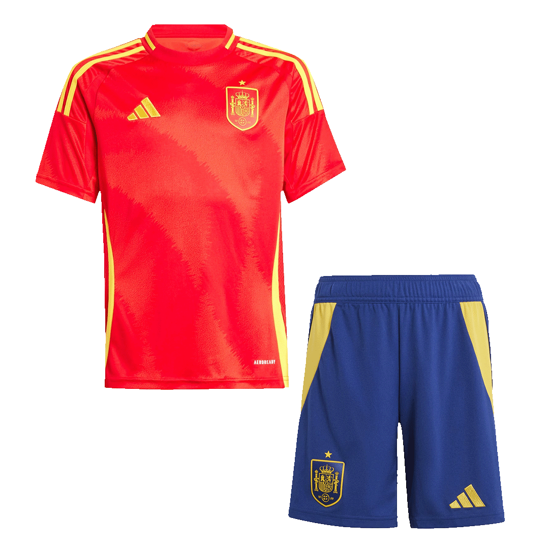 Kid's Spain Home Soccer Jersey Kit(Jersey+Shorts) Euro - Soccerdeal