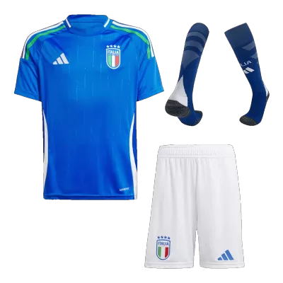 Kid's Italy Home Soccer Jersey Kit(Jersey+Shorts+Socks) Euro 2024 - Soccerdeal