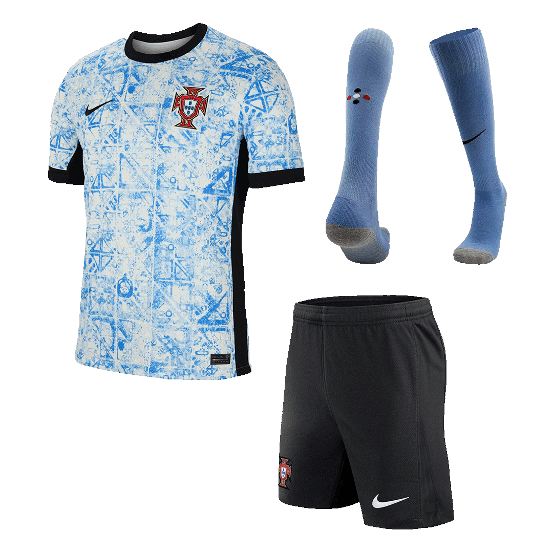 Portugal Away Soccer Jersey Kit(Jersey+Shorts+Socks) Euro - Soccerdeal