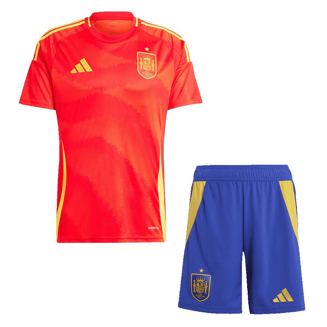 Spain Home Soccer Jersey Kit(Jersey+Shorts) Euro - Soccerdeal