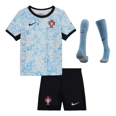 Kid's Portugal Away Soccer Jersey Kit(Jersey+Shorts+Socks) Euro 2024 - Soccerdeal