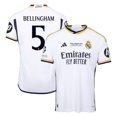 Authentic BELLINGHAM #5 Real Madrid Home Soccer Jersey 2023/24 - UCL FINAL - Soccerdeal