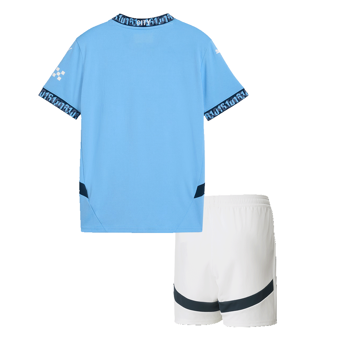 Kid's Manchester City Home Soccer Jersey Kit(Jersey+Shorts) - Soccerdeal