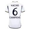 NACHO #6 CHAMPIONS Real Madrid Home Soccer Jersey 2023/24 - Soccerdeal