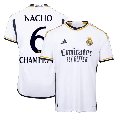 Authentic NACHO #6 CHAMPIONS Real Madrid Home Soccer Jersey 2023/24 - Soccerdeal