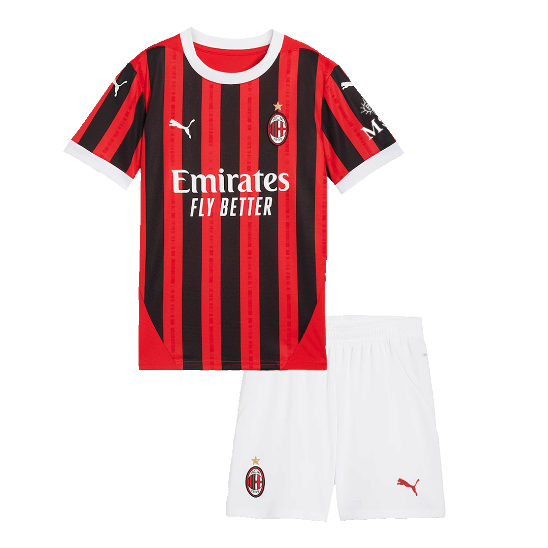 Kid's AC Milan Home Soccer Jersey Kit(Jersey+Shorts) - Soccerdeal