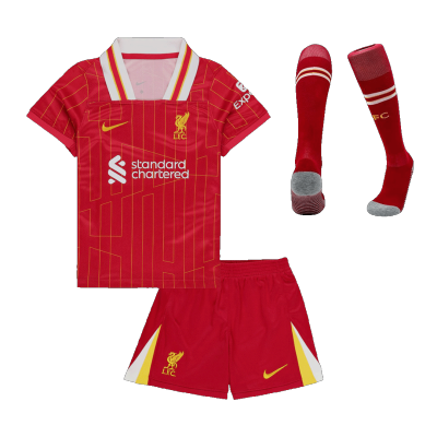 Kid's Liverpool Home Soccer Jersey Kit(Jersey+Shorts+Socks) 2024/25 - Soccerdeal