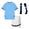 Kid's Manchester City Home Soccer Jersey Kit(Jersey+Shorts+Socks) 2024/25 - Soccerdeal