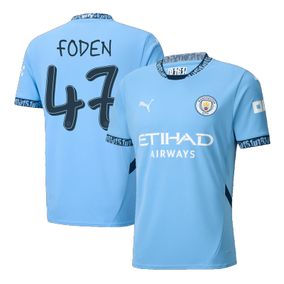 FODEN #47 Manchester City Home Soccer Jersey 2024/25 - UCL - Soccerdeal